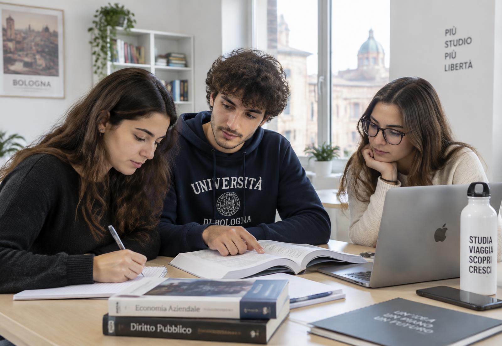 Studenti universitari che studiano insieme